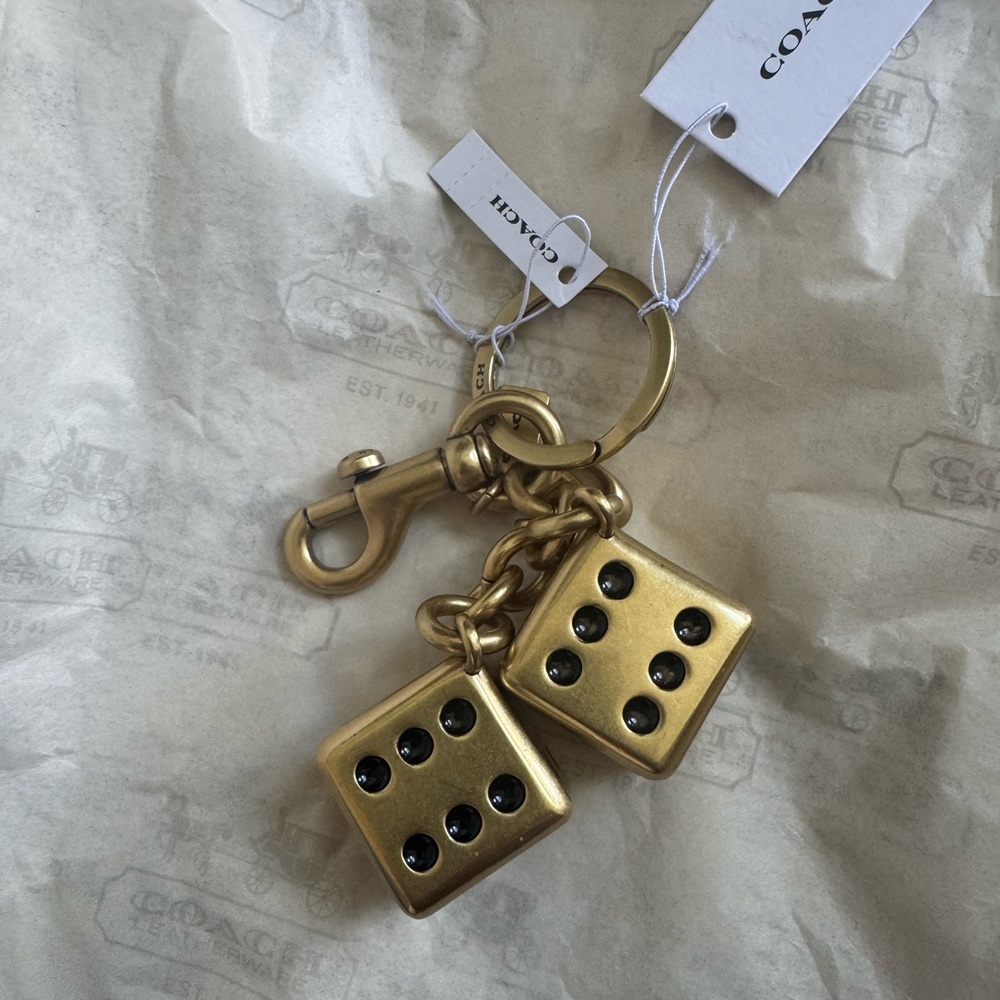 Coach Gold Dice Keychain